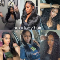 Meilleur prix : Cheveux naturels cambodgiens, birmans et indiens bouclés, noirs naturels, ondulés, en lots avec closure HD et frontal – Fournisseur de cheveux