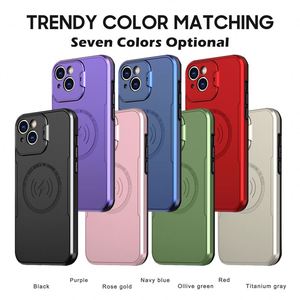 เคสป้องกันโทรศัพท์มือถือ PC แบบแฟชั่นสำหรับ iPhone 13 14และ15เคสป้องกันโทรศัพท์แบบแม่เหล็กในตัว - Product Image 6