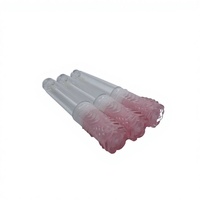 Vente directe d'usine, tube vide pour gloss à lèvres en plastique, 6 ml, forme de fleur rose dégradée, emballage cosmétique, estampage à chaud