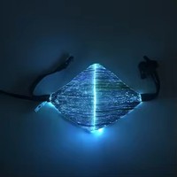 Masque facial LED réutilisable personnalisé, forme diamant 3D, masque iridescent pour fête et festival