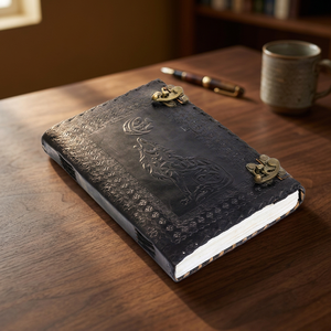 Cuaderno Artesanal Estilo Vintage de Cuero con Diseño Celta de Grifo, Tamaños A4/A6, Encuadernación Térmica, 80 Hojas, Negro, Arte Indio, Regalo, Bloc de Notas - Product Image 3