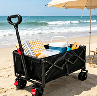 Chariot de camping pliable et réglable à ouverture arrière 515, roues larges de 5 pouces, capacité de 150 kg, tout-terrain, en tissu Oxford et structure en acier