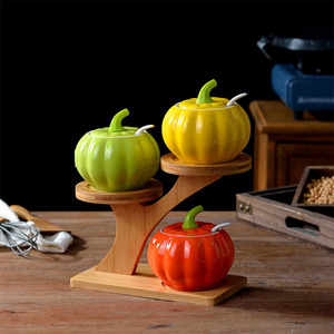 <span class=keywords><strong>Set</strong></span> di 3 Barattoli in Ceramica Colorata per Zucchero e Spezie - Product Image 4
