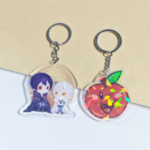 Custom Clear Acrylic <b>Keychain</b> with Holographic Bubble Tea Design Cute Alloy Metal <b>Personalized</b> Keyring and Charm - Product Image 5