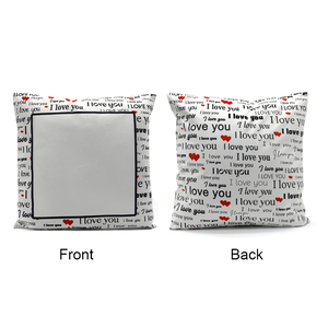 40x40cm Sublimation I <strong>LOVE</strong> YOU Words Pattern Peach Skin <strong>Pillow</strong> Case Blank Custom Romance Couple <strong>Pillow</strong> Sham for Valentine's Day - Product Image 2