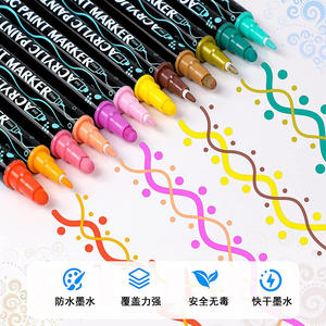 Marqueur double pointe (pointe pinceau) pour points et surfaces (roc, céramique, bois) – Lot de stylos de peinture acrylique 12/24/36 couleurs pour loisirs créatifs et fournitures artistiques - Product Image 3