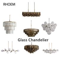 Grands lustres en verre RHOEM pour salon, villa, escalier, décoration d'éclairage de luxe pour la maison, intérieur