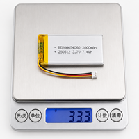 Batería para Plantillas Calefactables 3.7V 2000mAh Li-Po Recargable de Polímero con Descarga de 6A para Zapatos y Botas Calefactables JST PH2.0 UN38.3