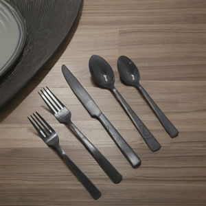 Juego de Cubiertos de acero inoxidable mate de 5 utensilios de cocina con superficie recubierta de PVD ecológicos para uso en restaurantes domésticos y obsequios - Product Image 3