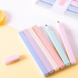 Bview – Lot de 6 surligneurs <span class=keywords><strong>pastel</strong></span> à pointe oblique, protection oculaire, marqueurs fluorescents pour l'étude et le bureau - Product Image 2