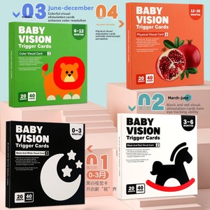 Tarjetas de tracción de seguimiento de Color de Educación Temprana, tarjetas de estimulación Visual en blanco y negro para bebés recién nacidos, juguetes educativos para bebés - Product Image 3