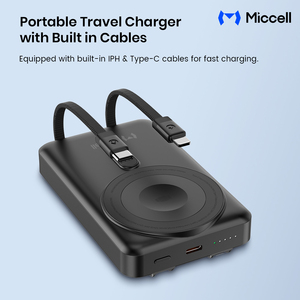 Banco de Energía Magnético Miccell de 10000 mAh con Cables USB-C Integrados, Carga Rápida de 22.5 W, <span class=keywords><strong>Cargador</strong></span> Portátil <span class=keywords><strong>para</strong></span> iPhone, Ideal <span class=keywords><strong>para</strong></span> Viajes - Product Image 4