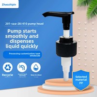 Tête de pompe filetée noire intégrée en gros pour fabricants, pompe à lotion en plastique pour bouteilles de désinfectant pour les mains, shampoing et après-shampoing
