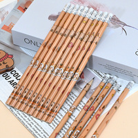 Tête hexagonale de gomme de crayon en bois HB pour enfants de dessin animé pour écrire peinture calligraphie croquis ensemble de papeterie en gros