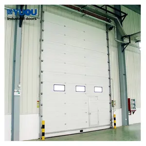 China Lieferant Industrie Overhead Günstige Stahl Automat Warehouse Vertikales Heben Roll Up Schnitt türen Mit Mann Kleine Tür
