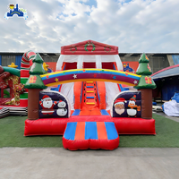 Lilytoys - Château gonflable commercial personnalisé pour Noël, combo bonhomme de neige, aire de jeux pour enfants, toboggan gonflable