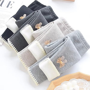 <span class=keywords><strong>Leggings</strong></span> Casual da <span class=keywords><strong>Bambina</strong></span>, Ispessiti e Traspiranti, in Lana Pettinata con Fodera in Pile, Stampa Decorativa, Gamba Dritta, Autunno Inverno, Stile Occidentale, Lunghezza Intera - Product Image 1