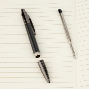 Di alta qualità Kasun nuovo arrivo in vera fibra di carbonio penna a sfera retrattile in metallo pieno con LOGO inciso 1.0mm Refill - Product Image 4