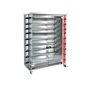 Asador eléctrico de acero inoxidable de 9 varillas, máquina de asador de <span class=keywords><strong>pollo</strong></span> comercial, estante eléctrico giratorio para horno de restaurante, asado - Product Image 4