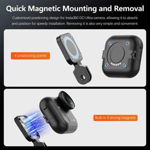 Base magnétique à dégagement rapide Amazear pour Insta360 GO Ultra, adaptateur en alliage d'aluminium avec filetage 1/4\" pour trépied et perche à selfie - Product Image 5