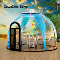 Kawagebo Kamp 4.2m de diamètre rond préfabriqué extérieur géodésique polycarbonate PC Eps dôme maisons maison préfabriquée