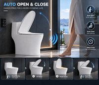 WC intelligent monobloc moderne avec double chasse, céramique de haute qualité, chasse automatique et lavage à l'eau chaude pour hôtels et salles de bain domestiques