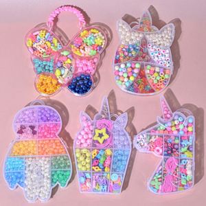 New Cross-border Children's Handmade Beaded Toy Diy Jewelry <b>Bracelet</b> Educational Material Bag Girl Necklace <b>Gift</b> <b>Box</b> Ages 4-6 - Product Image 1