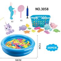 Mainan Anak Musim Panas Interior & Eksterior, Permainan Berenang & Memancing, Set Pancing Plastik, Kolam Pancing, Permainan Interaktif