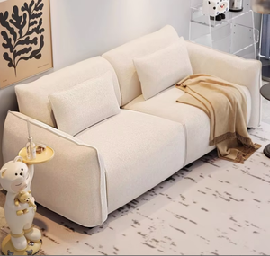Sofá Minimalista Italiano Pixel para Sala de Estar, Apartamento Pequeño, Respaldo Ajustable Recto, Sofá de Tela Chenille Tipo Bloque de Tofu - Product Image 3