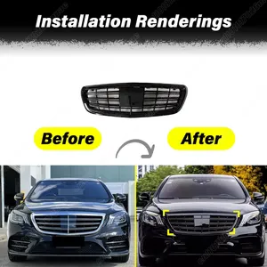 Pour Mercedes Classe S W222 S320 S400 S350 S500 S450 S600 2014 2015 2016 2017 2018 2019 Kit carrosserie calandre d'admission d'air avant - Product Image 2