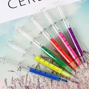 Pluma Resaltadora de Jeringa Linda de Dibujos Animados Creativos Pluma Resaltadora Simple Portátil Práctica para Estudiantes - Product Image 5