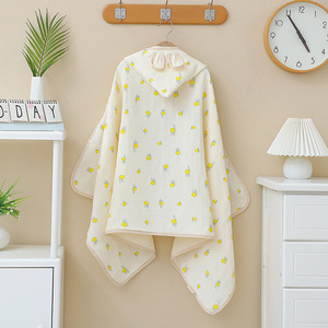 Serviette à capuche pour bébé en mousseline de coton 100% premium, enveloppe de bain pour nouveau-né, douce et absorbante, <span class=keywords><strong>poncho</strong></span> à capuche pour bébé, cadeau de naissance - Product Image 5