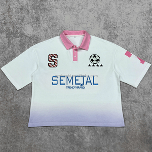 เสื้อโปโลปักลายดีไซน์เนอร์ คอปกแบบเจอร์ซีย์ ทรงบ็อกซี่ ผ้าคอตตอนหนา สไตล์สตรีทแวร์ รักบี้ โอเวอร์ไซส์ - Product Image 1