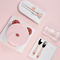 Bol d'alimentation pour bébé et enfant en acier inoxydable, injection d'eau, conservation de la chaleur, boîte à lunch pour enfants avec fourchette et cuillère en acier inoxydable