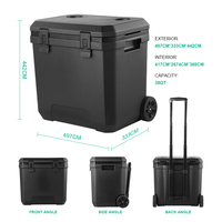 EVERICH ODM/OEM Glacière isotherme 38L avec roue, logo personnalisé, haute qualité pour le stockage du vin en camping, nouvelle mode