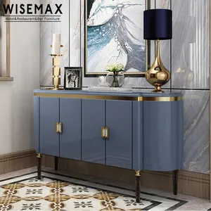 WISEMAX家具欧式现代储物柜客厅家具别墅酒店走廊金属木控制台桌
