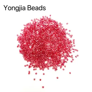YJ Atacado De Alta Qualidade Transparente 2.5mm De Vidro Vermelho Bead Beads De Cristal DIY Handmade Loose Beadsroidery