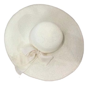 Thời trang phụ nữ bãi biển phụ nữ rộng vành mũ mềm Bán buôn giấy mũ rơm - Product Image 3
