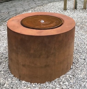 Fuente de Agua con Anillo de Metal de Acero Inoxidable, Escultura Metálica Artesanal - Product Image 6