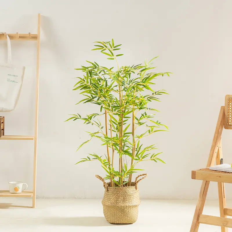 EG-G466 제조 녹색 잎 식물 인공 대나무 식물 실내 냄비 장식