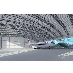 Projeto arquitetônico de hangares de aeronaves industriais empresa moderna estrutura de aço