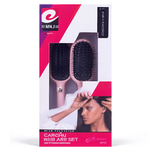 Set di spazzole per capelli MNJ, 12 pezzi, manico rosa con setole nere per lo styling e lo sfogliamento dei capelli - Product Image 3