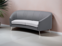 Canapé Moderne Haut de Gamme en Cuir Véritable Gris, Mobilier de Salon, Ensemble Inclinable et Extensible, Idéal pour Centres Commerciaux et Villas