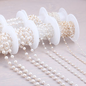 14k सोने से भरी केबल चेन चेन 2-7 मिमी सफेद गोल पानी के ताजा मोती के लिए ताजा मोती - Product Image 4