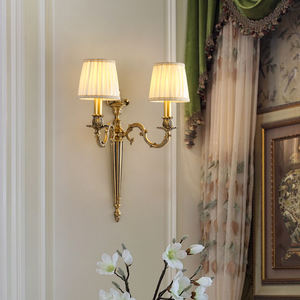 Rétro cuivre bougie applique décoration hôtel Club palais Villa chambre laiton éclairage mural <span class=keywords><strong>chevet</strong></span> fond lumière - Product Image 6