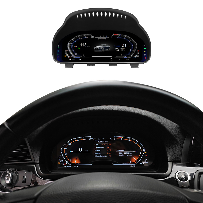 Tableau De Bord Digital 12,3 Pouces Pour BMW Série 5/6/7/X3/X4/X5/X6 (F01 à F16) - Écran LCD 1920x720, 4 Thèmes, Garde HUD D'origine