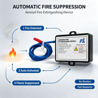 Système d'extinction d'incendie aérosol de petite taille à activation automatique, dispositif de suppression à agent pur