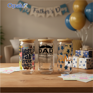 Adesivi Decorativi Serie Festa del Papà per Tumbler da 16OZ, in PET Resistente, con Temi Amore Paterno, Montagna, Cartoni Animati e <span class=keywords><strong>Testo</strong></span> - Product Image 3