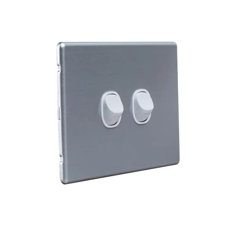 SAA approval 2 gang lighting switch Australia Slimline Two gang two way switch with Alu cover