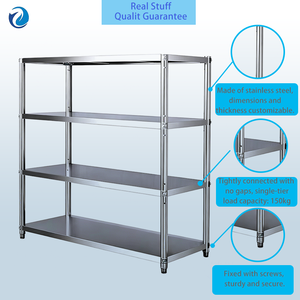 Stainless Steel Kitchen 4-Layer Heavy Duty Display Rack with 150kg Capacity Polished Surface Multifunctional <strong>Shelving</strong> - Product Image 2